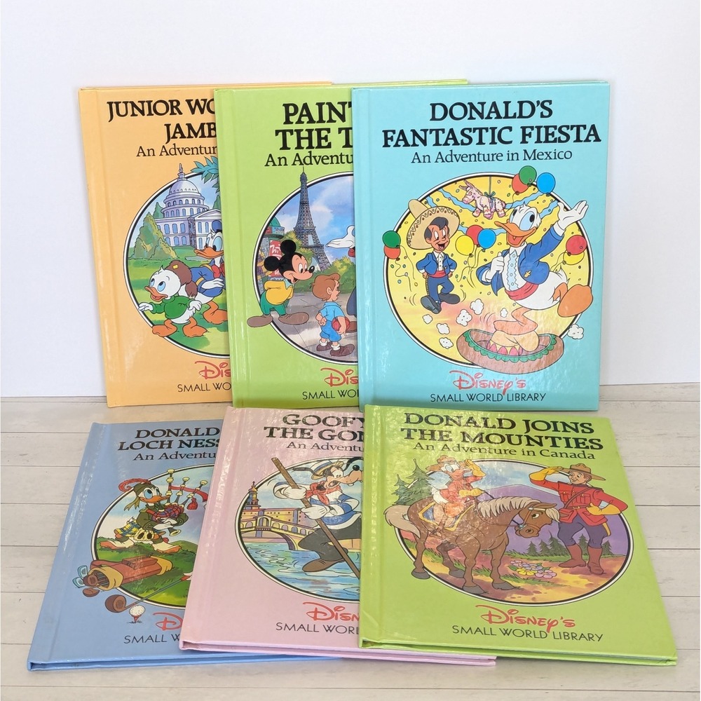 Disney Small World Library Book Lot of 6 France Mexico Scotland Italy Canada USA